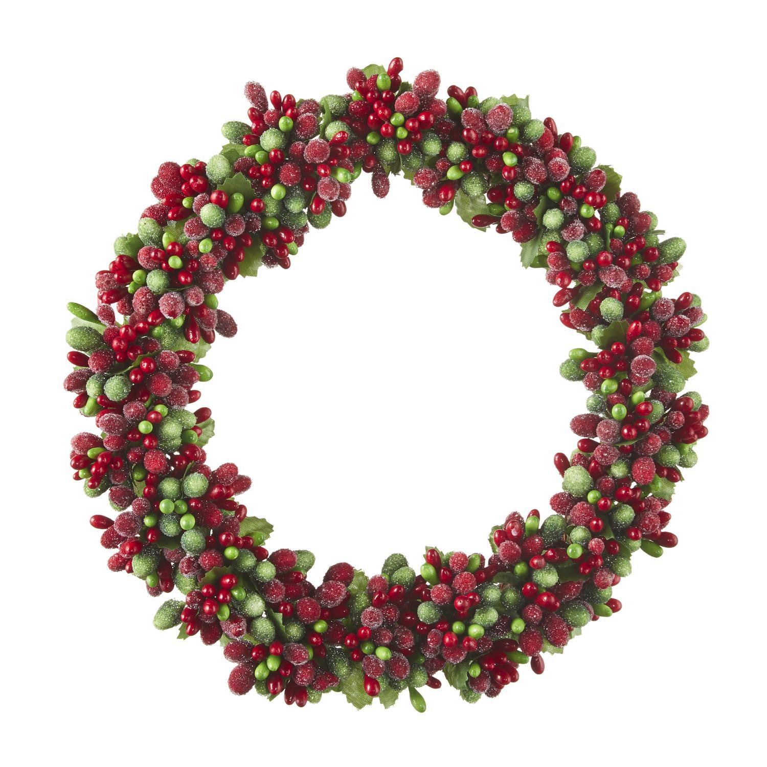 RAZ Christmas Traditions 20cm/8" Red & Green Beaded Wreath RAZ Imports
