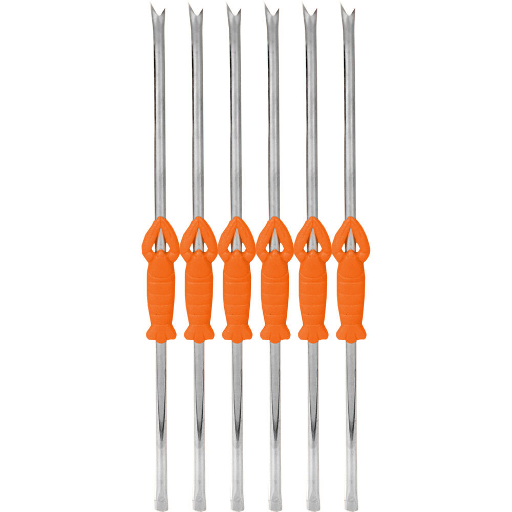 Jean Dubost Laguiole Seafood Orange 6pc Pick Set