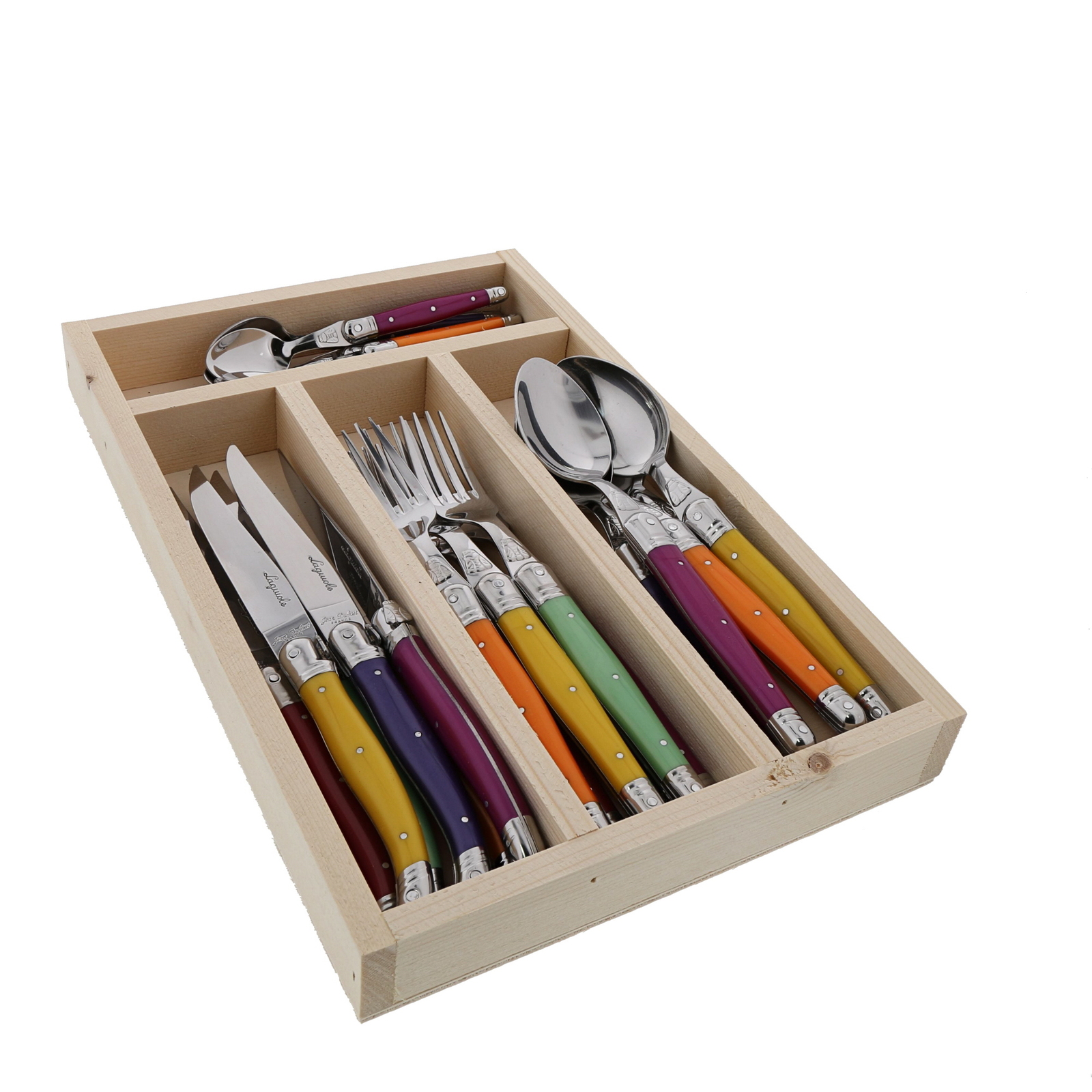 Jean Dubost Deluxe Mixed Colour 24pc Cutlery Set 1.5mm