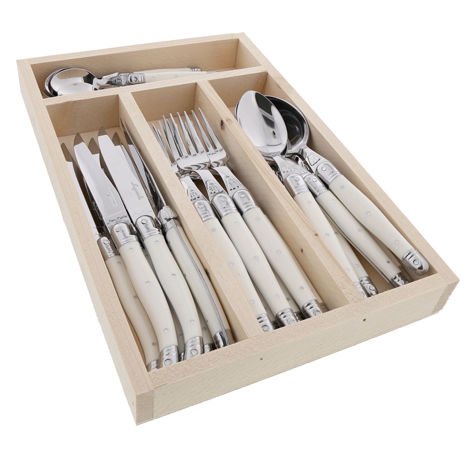 Jean Dubost Deluxe Pure White 24pc Cutlery Set 1.5mm