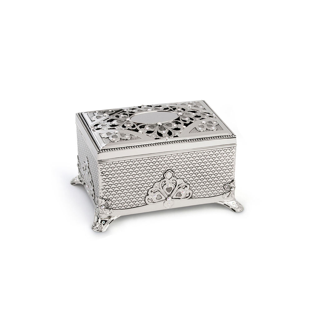 Whitehill Giftware - Musical Jewellery Box With Stones - Whitehill Silver