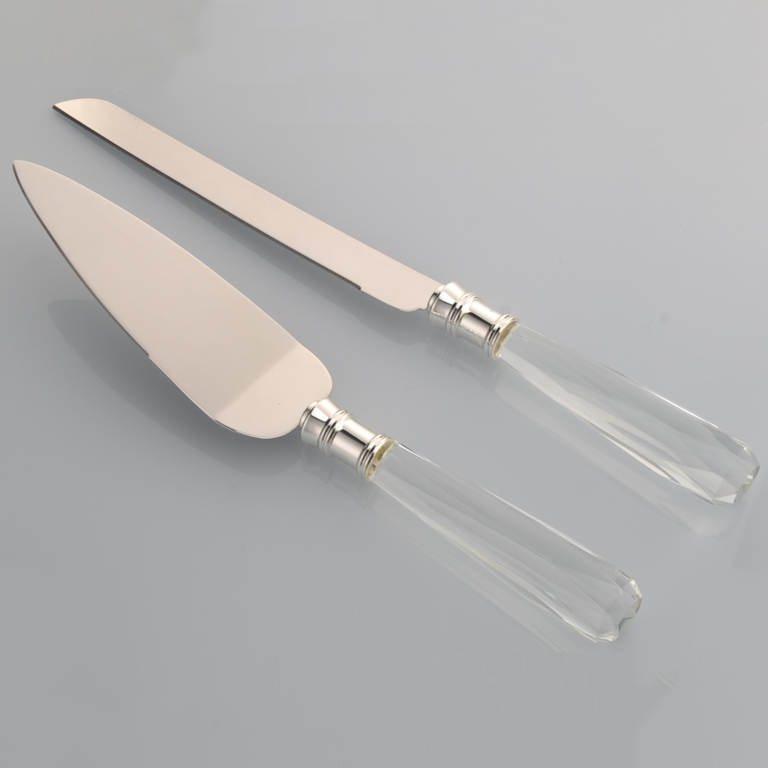 Whitehill Servers Glass Handled Cake Knife & Server (S/2) Whitehill