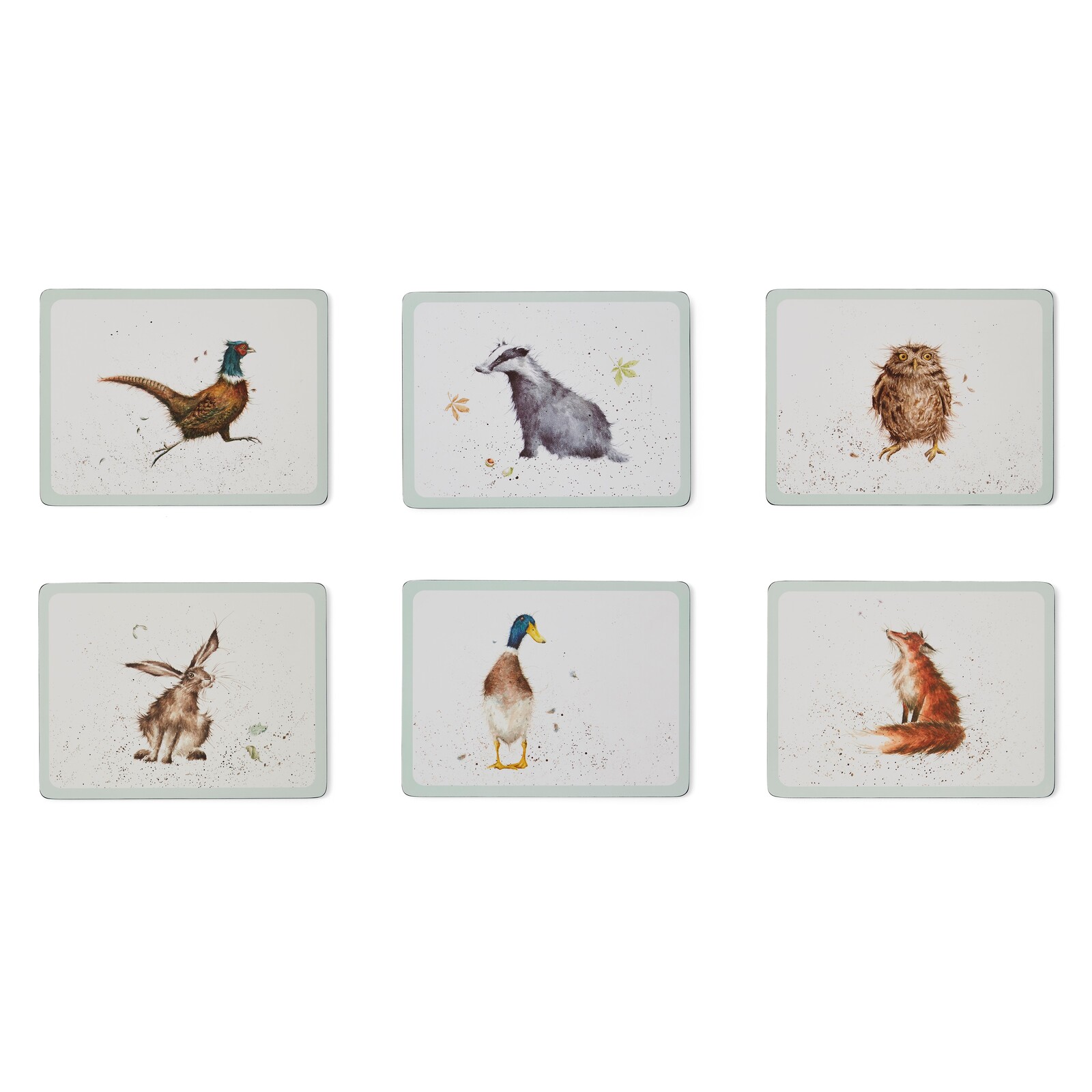 30.5x23cm/12x9" Woodland Animals Regular Placemats (Set of 6) from
