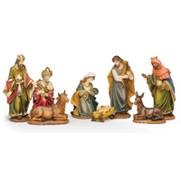 Roman Christmas - 25cm/10" Rustic Nativity Set (S/8)