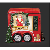 Roman Christmas - 15cm/6" Cozy Christmas Lit Water Trailer with Santa