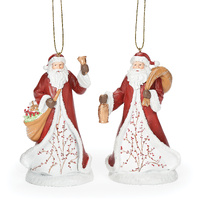 Roman Christmas - 10cm/4" Frosted Berry Santa HO (2AT)