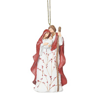 Roman Christmas - 10cm/4" Frosted Berry Holy Family HO