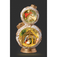 Roman Christmas - 38cm/15" Lit Nativity with Angels Ornament