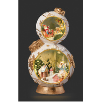 Roman Christmas - 38cm/15" Lit Sleigh with Snowman Ornament