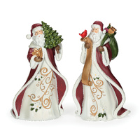 Roman Christmas - 23cm/9" Merry Mistletoe Santas with Tree & List (2AT)