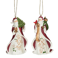 Roman Christmas - 10cm/4" Merry Mistletoe Santas with Tree & List HO (2AT)