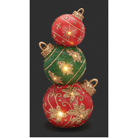 Roman Christmas - 91cm/36" Joyful Noel Lit Stacked Red & Green Ornaments