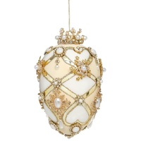 *NEW* Mark Roberts - 18cm/7" Faberge Jewel Egg White/Cream HO