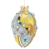 Mark Roberts - 18cm/7"Faberge Jewel Easter Egg Turquoise/Yellow HO