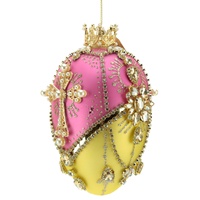 Mark Roberts - 18cm/7"Faberge Jewel Easter Egg Pink/Yellow HO