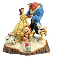 Disney Traditions - 19cm Beauty & The Beast Carved By Heart 