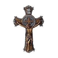 Roman Joseph's Studio - 26cm/10.25" St Benedict 2-Tone Crucifix