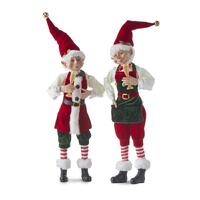 RAZ The Christmas Shop - 40.6cm/16" Posable Elf with Champagne Glass (2AT)