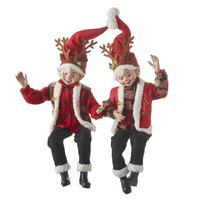 RAZ Yuletide Traditions - 40.6cm/16" Posable Elf With Antlers (2AT)