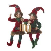 RAZ Christmas Traditions - 40.5cm/16" Patchwork Posable Elf (2AT)