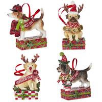 RAZ Christmas In The Garden - 9.5cm/3.75" Best Dog HO (4AT)