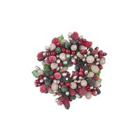 RAZ Holly & Pine - 9cm/3.5" Beaded Berry Candle Ring