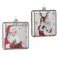RAZ Treasured Moments - 10cm/4" Square Santa HO (2AT)