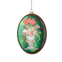 RAZ Seasons Frost - 15cm/6" Winter Floral Oval Disc HO