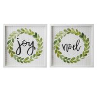 RAZ Seasons Frost - 35.5cm/14" Joy & Noel Wall Art (2AT)