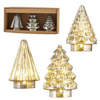 RAZ Holiday Rendezvous - 15cm/6" Silver Lit Tree (Bx/3)