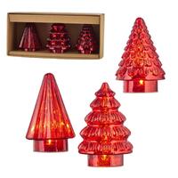 RAZ The Christmas Shop - 15cm/6" Red Lit Trees (Bx/3)