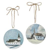 RAZ Holiday Tidings - 15cm/6" Double Sided Church Disc HO (2AT)
