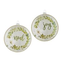 RAZ Seasons Frost - 14cm/5.5" Magnolia Wreath Disc HO (2AT)