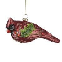 RAZ Holly & Pine - 14cm/5.5" Glass Cardinal HO