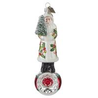 RAZ Eric Cortina - 16.5cm/6.5" Elegant Holly Santa HO 