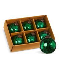 RAZ Make It Merry - 7.5cm/3" Green Crackle Ball HO (Bx/6)