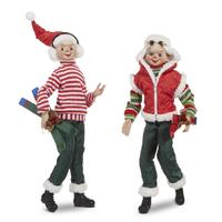 RAZ Yuletide Traditions - 40cm/16" Skiing Posable Elf (2AT)