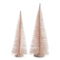 RAZ A Blushing Holiday - 99cm/39" Pink Bottle Brush Trees (S/2)