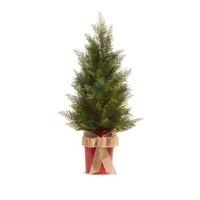 RAZ Holly & Pine - 89cm/35" Potted Half Tree