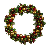 RAZ Christmas Traditions - 16.5m/6.5" Beaded Berry Candle Ring
