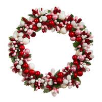 RAZ Holly Jolly Holiday - 16.5cm/6.5" Beaded Berry & Pearl Candle Ring