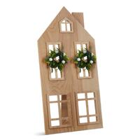 RAZ Deck The Halls - 60cm/23.75" House with Mistletoe Wreaths