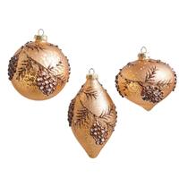 RAZ Winterberry - 15cm/6" Textured Pinecone Mercury Glass HO (3AT)