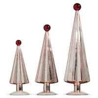 RAZ A Blushing Holiday - 41cm/16.25" Sugar Plum Fairy Trees with Ball Tip (S/3)