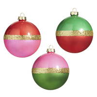 RAZ Holly Jolly Holiday - 10cm/4" Dual Colour Ball HO (3AT)