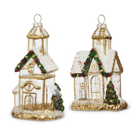 RAZ The Christmas Shop - 12.5cm/5" Gold Church HO (2AT)