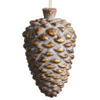 *NEW* RAZ Yuletide Traditions - 12.7cm/5" Antique Gold Pinecone HO