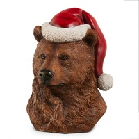 *NEW* RAZ Yuletide Traditions - 25.4cm/10" Bear with Santa Hat Bust