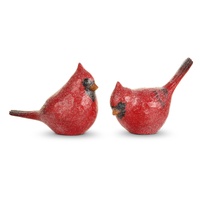 *NEW* RAZ Yuletide Traditions - 17.8cm/7" Glitter Carved Cardinals (2AT)