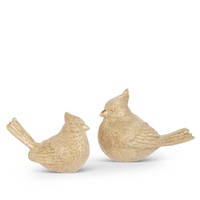 *NEW* RAZ Winterfolk - 18cm/7" Flocked Gold Birds (S/2)